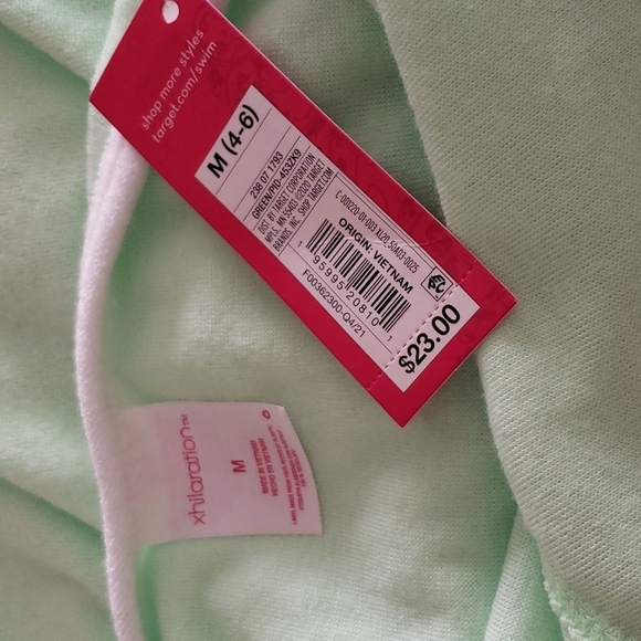 Xhilaration™ Terry Cloth Halter Cover Up Dress -Green with White Trim Size M - Picture 8 of 10